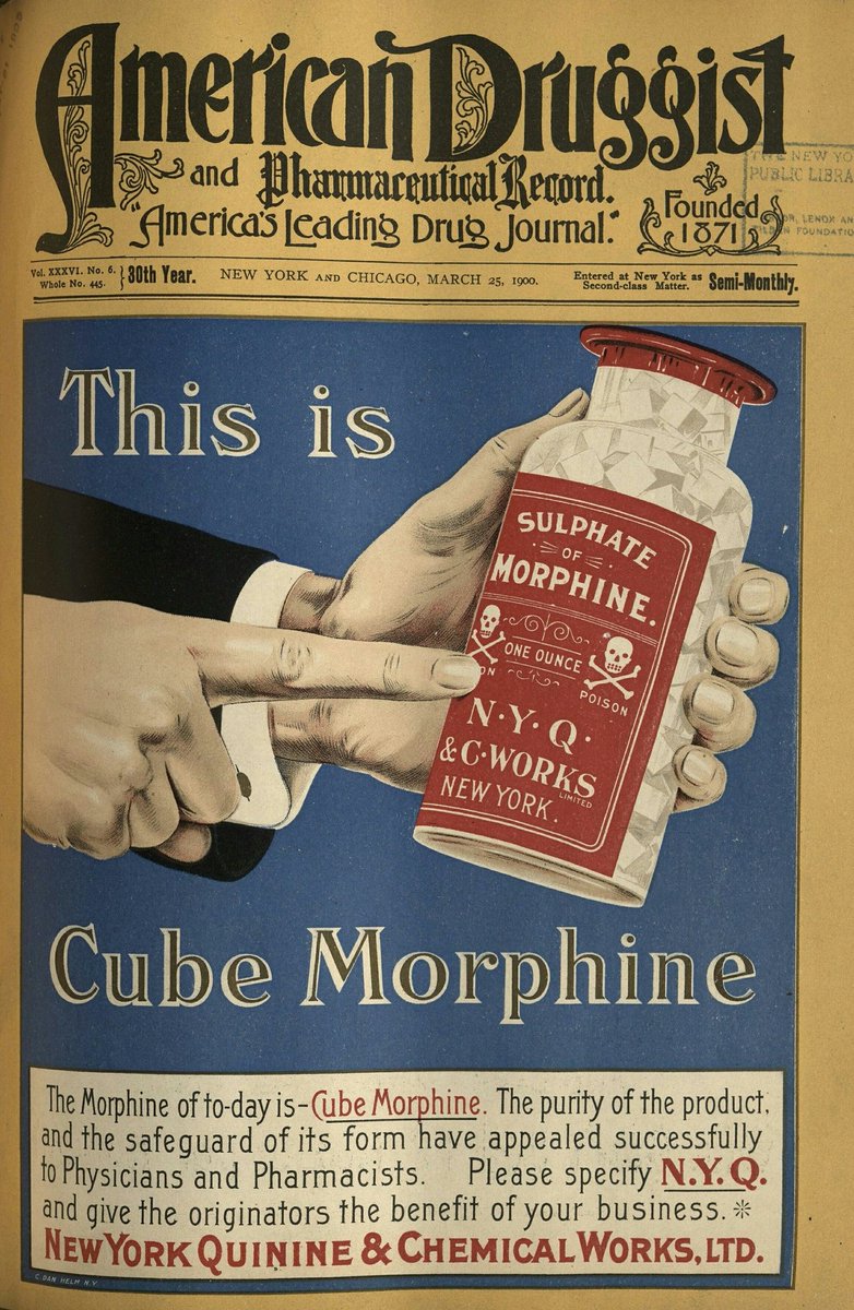 PulpLibrarian's tweet photo. The morphine of today is cube morphine!*" American Druggist, March 1900.

(*the great taste of oblivion that's easy to stack...) https://t.co/FKOdam0kIf