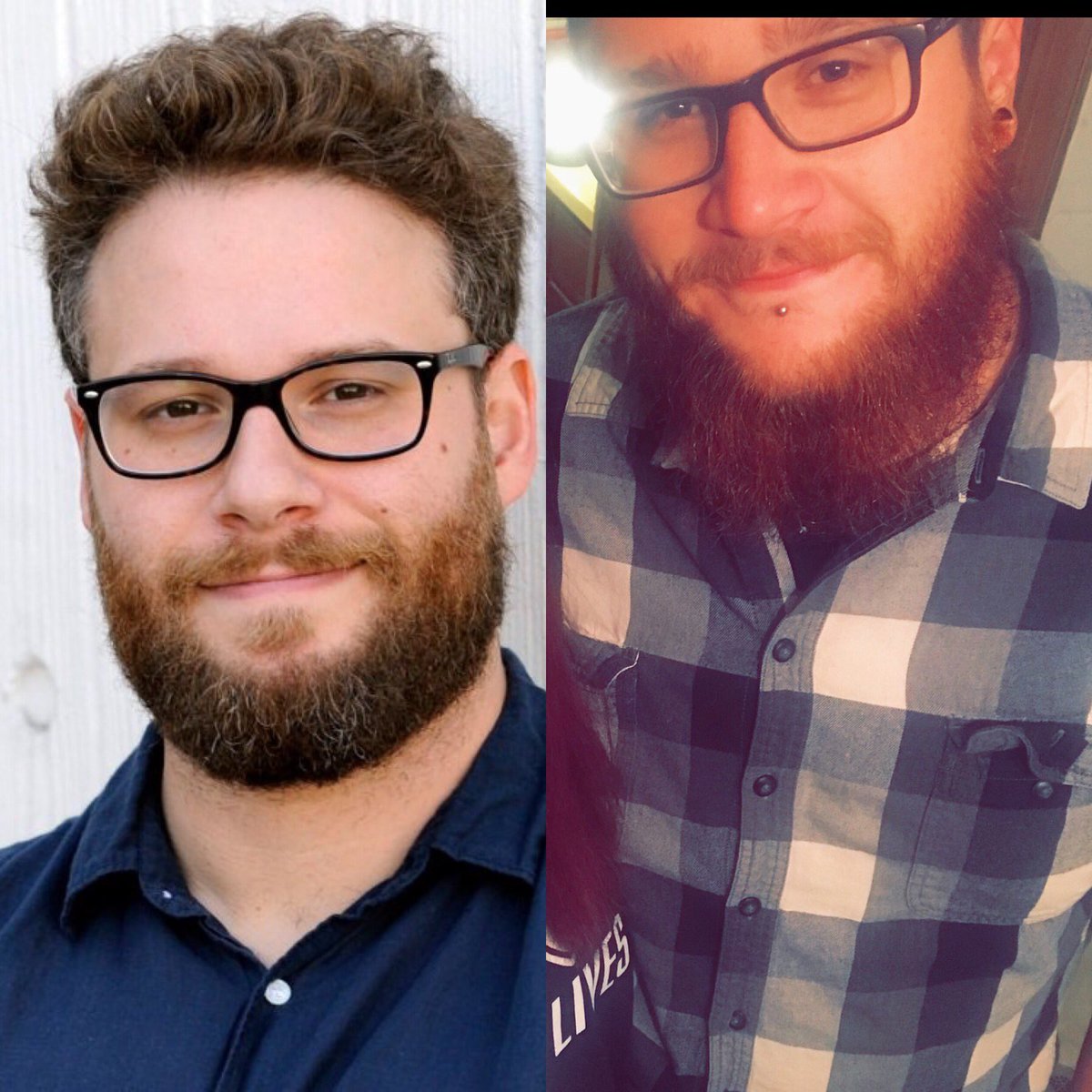 flawless_wreck's tweet photo. Hey @Sethrogen I think my fiancé is your twin! 😂❤️ https://t.co/9w5uh77QX4