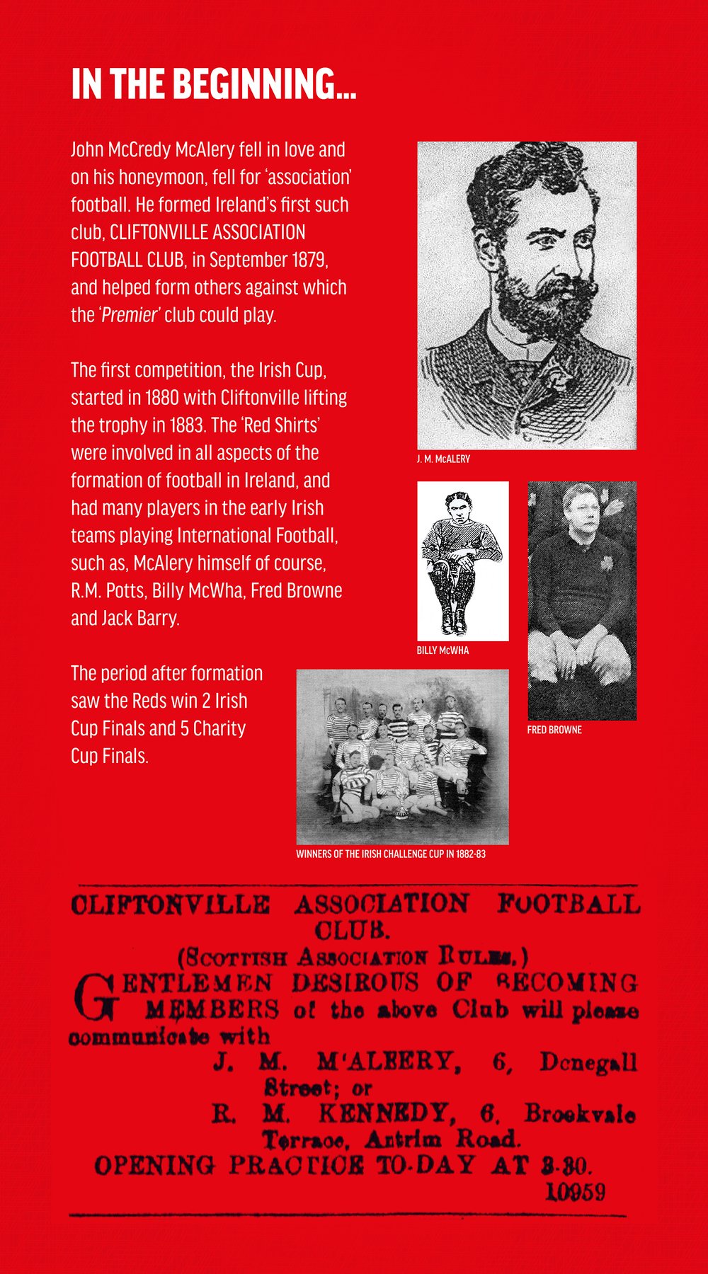 Carte D'équipe Cliftonville FC 95/96 - Irlande Du Nord - Carte Postale O'Neill Et Al.