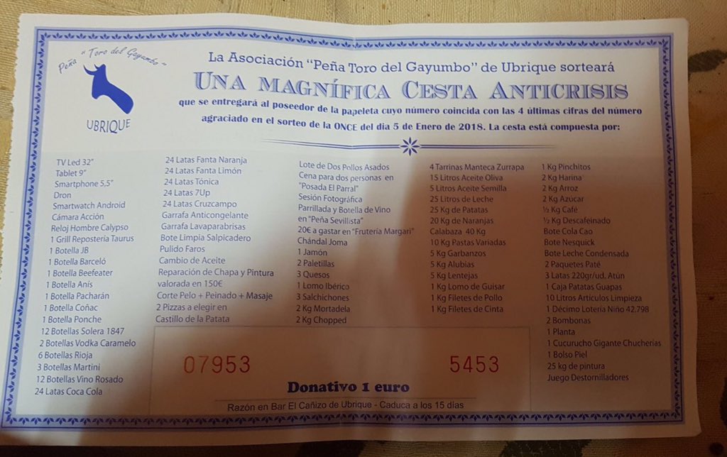 ToroGayumbo's tweet photo. Entrega del "cestón anti-crisis" a los ganadores de este año! Enhorabuena a Lorena e Iván! #Ubrique 

https://t.co/nS52aHtqEv https://t.co/JwQHvSUsCN