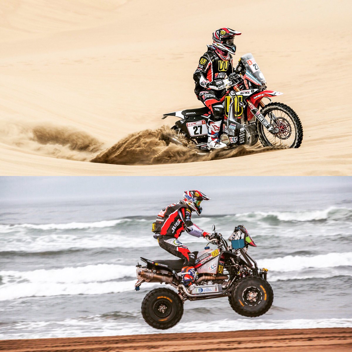ZurdoCammisa's tweet photo. #Dakar2018 Felicitaciones a @CordobaMotos #WStandard y a sus dos pilotos brillando en el ingreso a Bolivia. @MDuplessis66 P4 en Motos!!! @jeregonzalezfe P1 en Quads!!!
Un orgullo de auspiciante para las #GalasDelDakar por @Cadena3Com https://t.co/pPPJNXmJLL