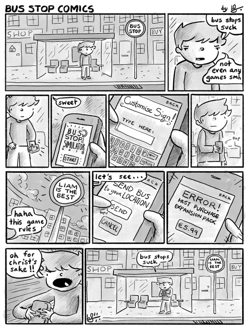 unfortunately i've never waited at a bus stop, this is my best guess as to what it's like though 