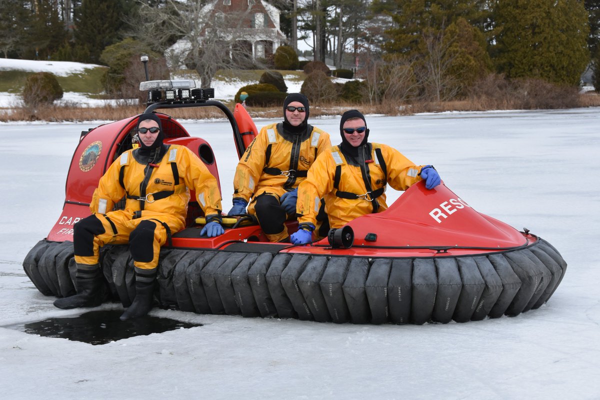 Perfect timing for some hovercraft / ice rescue training with @AllyNBCBoston as the temps rise and the ice begins to melt away...  As always it was a pleasure to work with Ally and Jim from our local @nbcboston team!