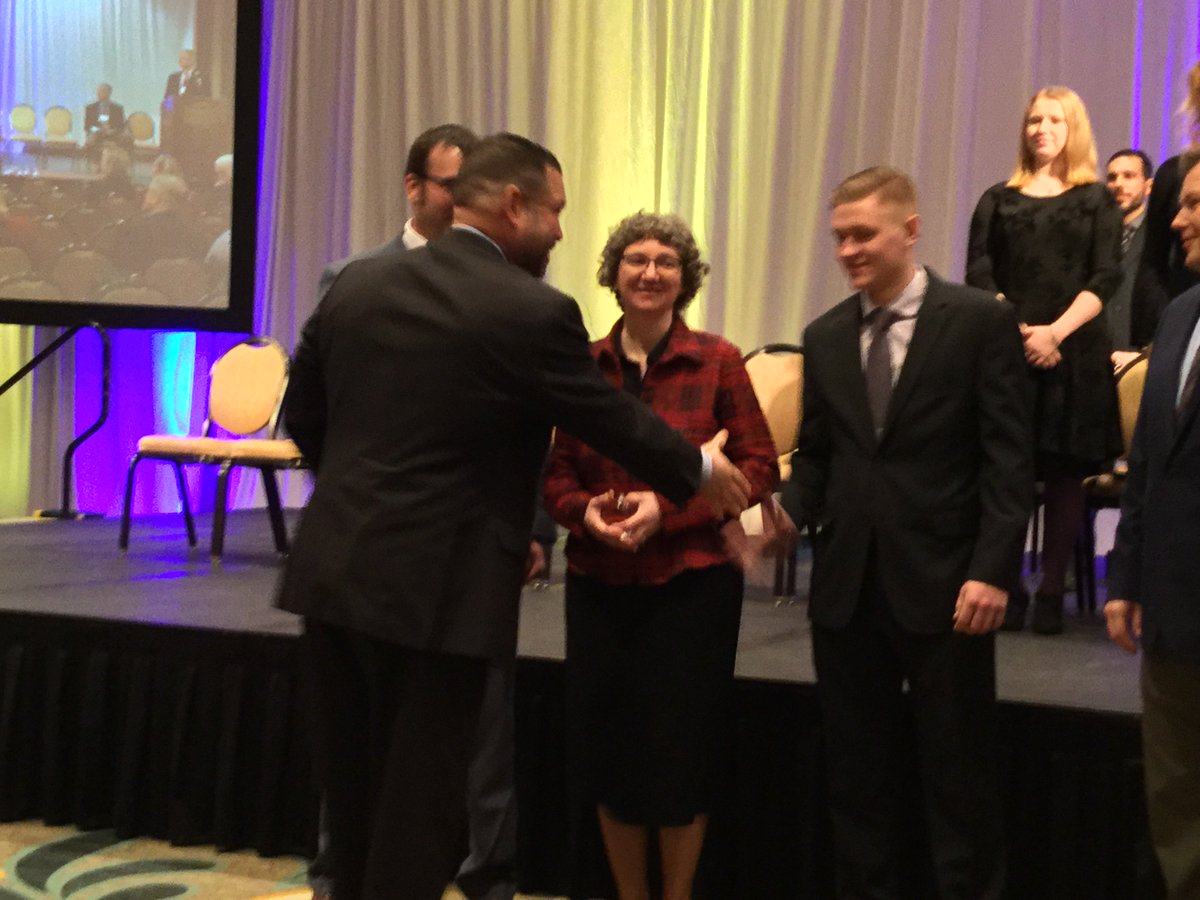 BJKURTZ's tweet photo. Won't you join me in congratulating Mr. Ben Meure @Benm10902 (my student presenter at @nstoypa) who has been accepted to the United States Military Academy at West Point! Ben is shaking Mr. Rivera's hand in the photo below. https://t.co/bsJtmoljJK