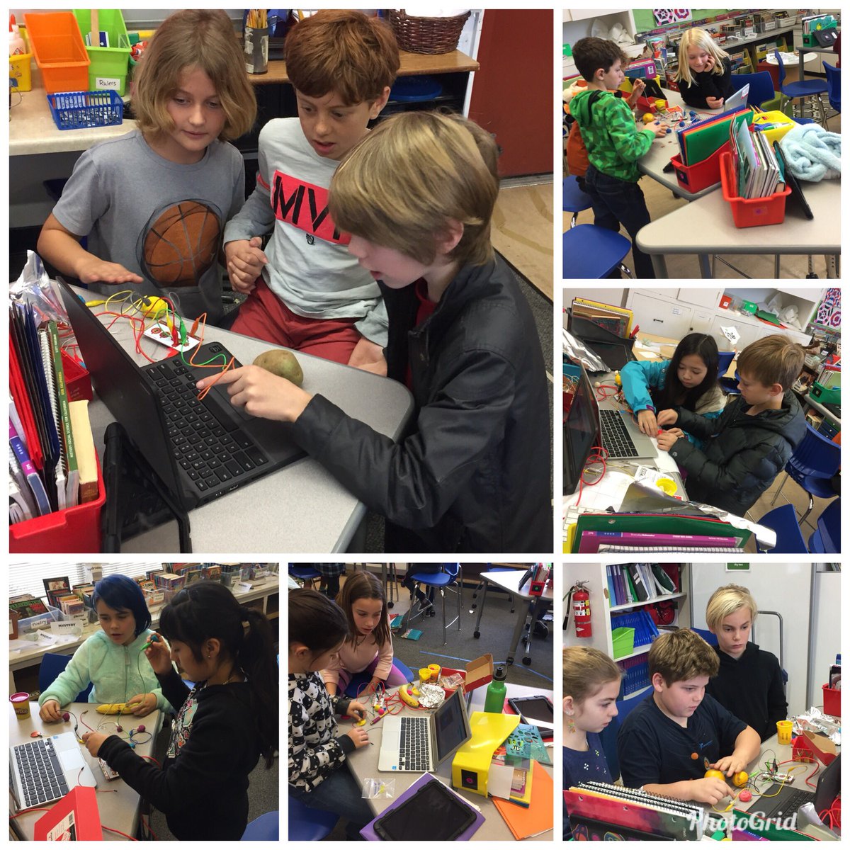 SonomaEdTech's tweet photo. Makey Makey circuit studies w/ Room 9 @DZscholars https://t.co/uOvGHV3J4y @mckmustangs #ComSci #Collaboration #EngineeringEducation #petk12 https://t.co/HpBUrJrydQ