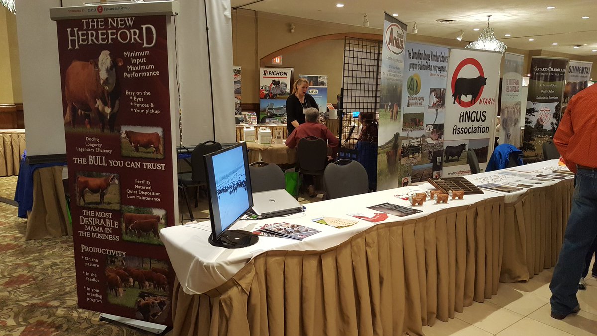 The OHA booth at the <a href="/ONCornFedBeef/">OntarioCornFedBeef</a> and Ontario Cattle Feeders Convention is open for business