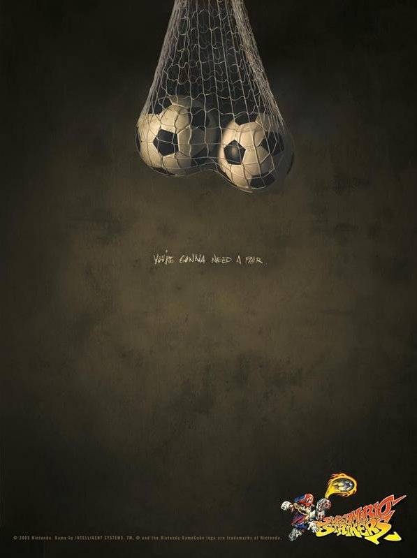 Todonintendos Sur Twitter Daily Nintendo Fact 11 This Is An Unused Promotional Poster Of Super Mario Strikers For The Gamecube It Depicts Two Soccer Balls Dangling From A Net Above The Todonintendos Sur Twitter Daily Nintendo Fact 11 This Is An Unused Promotional Poster Of Super Mario Strikers For The Gamecube It Depicts Two Soccer Balls Dangling From A Net Above The