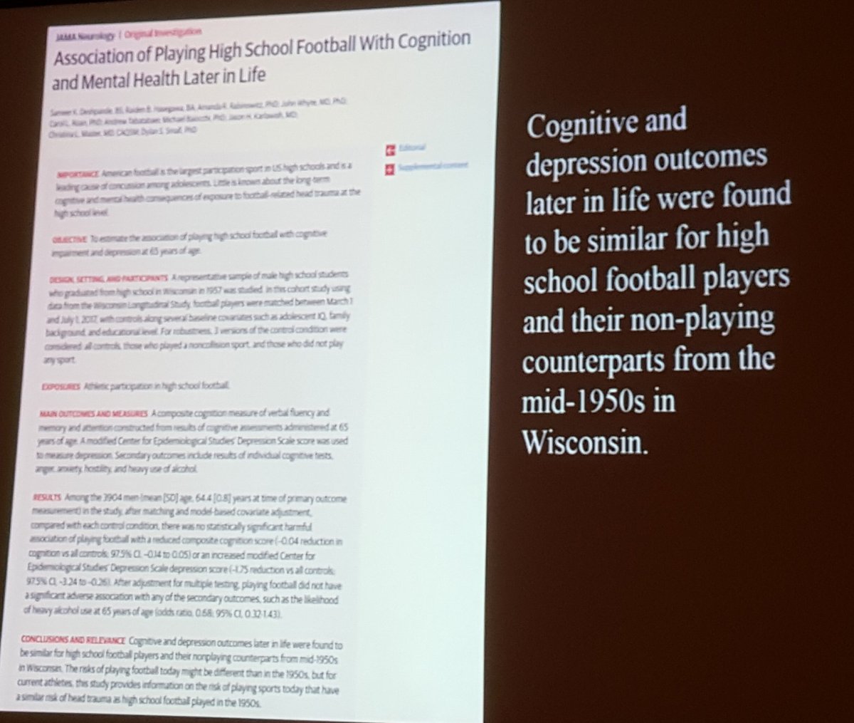 griz1's tweet photo. Multiple longitudinal studies with 1000s of high school athletes followed 50+ yrs showed no increased risk of neurodegenerative diagnosis. #DrGIverson @Harvard @HarvardHealth #BIS2018
https://t.co/fGJSzSvSSj
https://t.co/gLyLazFfhY
https://t.co/x0D09gVnFq https://t.co/QSINwYBSMr