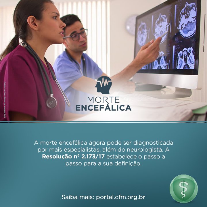 medicina_cfm's tweet photo. O CFM divulgou atualização dos critérios para a definição de morte encefálica, que agora poderá ser diagnosticada por mais especialistas.
Saiba mais: https://t.co/u8bvJX79AY
#CFM #InformeCFM #MorteEncefálica https://t.co/nY6GO7A6Hi