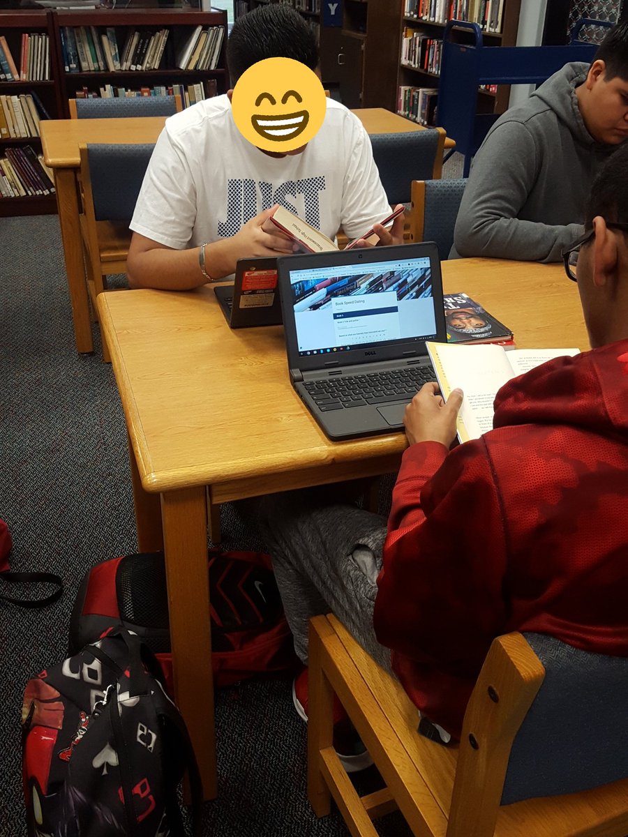Vwebb90's tweet photo. Today we did some "book speed dating"! Cheesy, but effective! #BISDpride #highschoolenglish https://t.co/7b6VIwmGdq