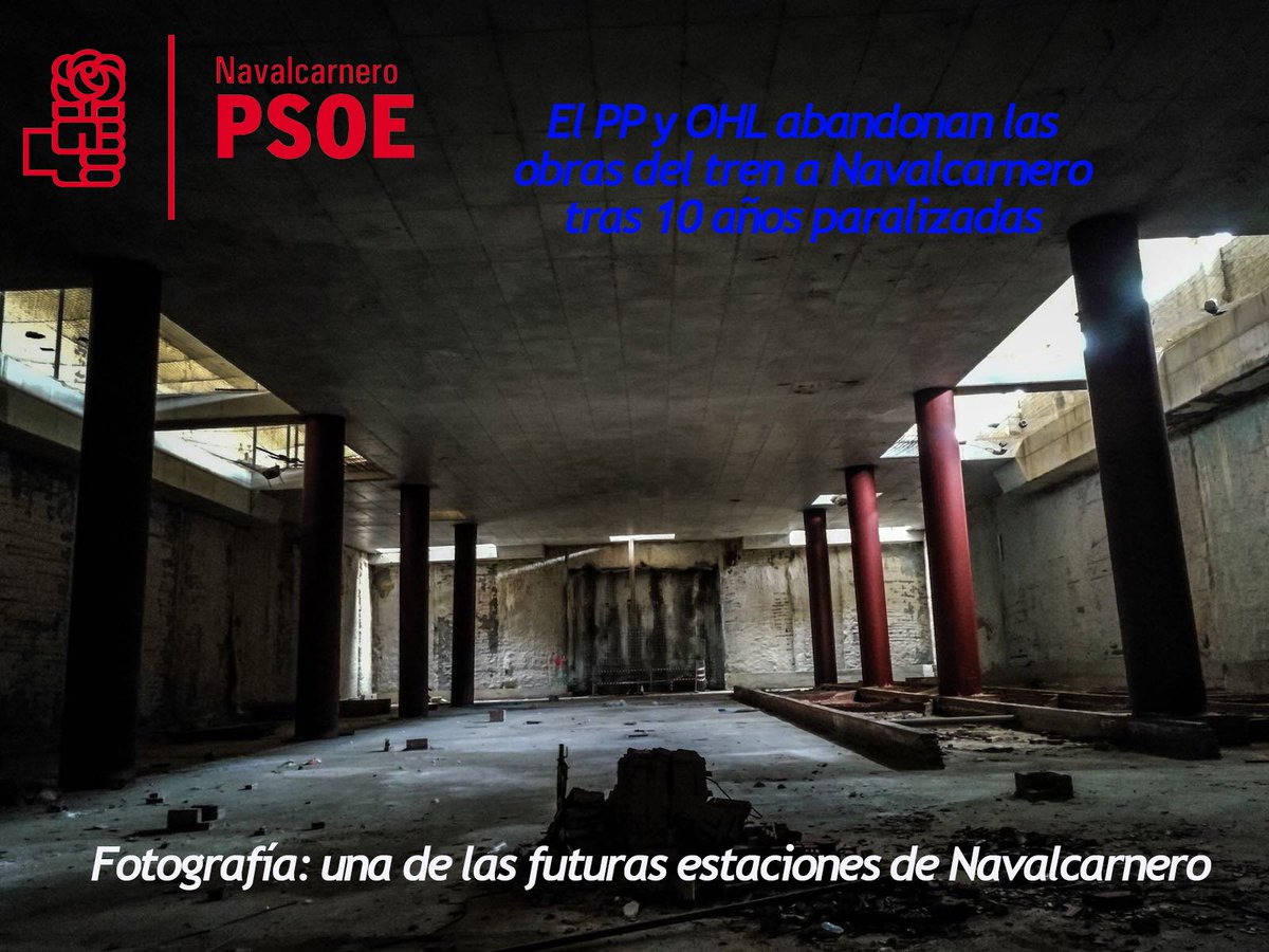 PSOEnaval's tweet photo. #FOTOS El PP abandona las estaciones y túneles del futuro tren de @CercaniasMadrid a #Navalcarnero https://t.co/fhjh6yeLG0 https://t.co/Abxkt4Yd8Q
