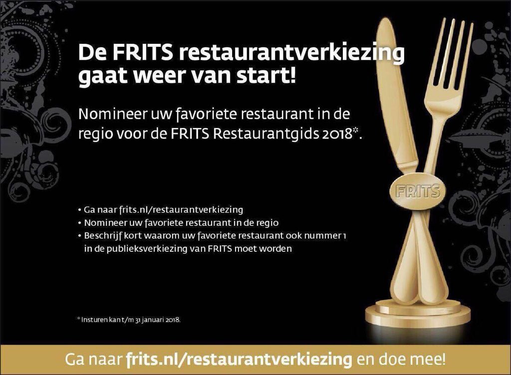 Natuurlijk heb ik ORIENTAL GREEN HOUSE genomineerd als beste restaurant van #Eindhoven voor <a href="/FRITSmagazine/">FRITS Magazine</a> verkiezing! Doen jullie dat ook allemaal even op Frits.nl/restaurantverk… 
Vriend <a href="/simondewit/">simon de wit</a> en zijn team verdienen dat! #restaurant <a href="/RestaurantOGH/">Oriental Green House</a> #RT=lief #gratis