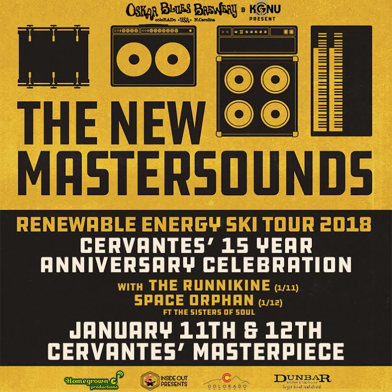 CervantesDenver's tweet photo. TONIGHT & TOMORROW!
@oskarblues & @KGNU Present @NewMastersounds ft #KimDawson, #MikeOlmos & #NickGerlach TONIGHT w/ #TheRunniKine & TOMORROW w/ #SpaceOrphan ft #SistersofSoul.
Supported by @behippy1, @ColoradoConcert, @InsideOutPres, @homegrownshows & @DunbarKandT https://t.co/466rwNQOCE