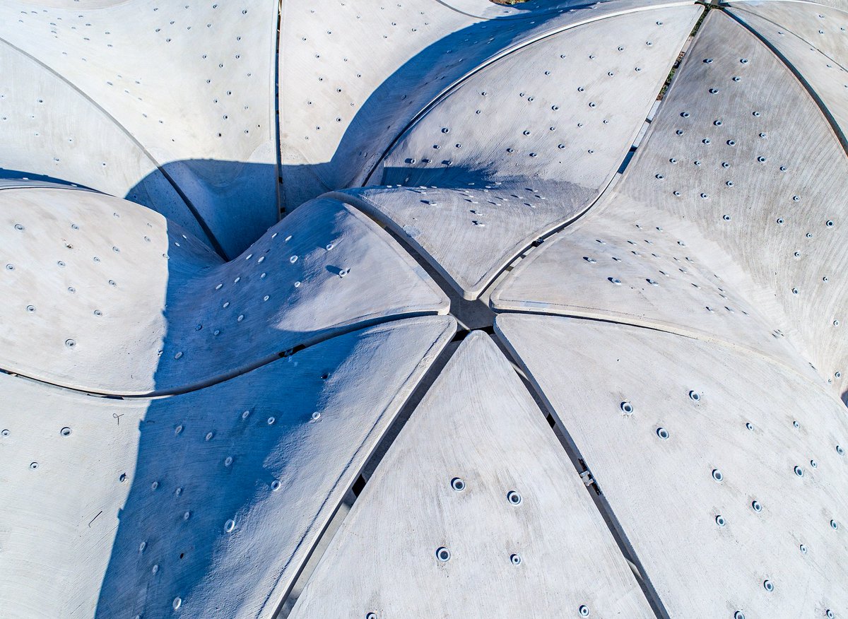 sariverfound's tweet photo. DETAILS! Those "holes" actually contain acrylic pieces, like a wine cork, and keep water out and down into the water catchment system. When it's not raining, enjoy some sunspots underneath! 5 more days and #ConfluenceParkSA is up and running! Join us, Jan. 17, 10:30 AM. https://t.co/cqjPF6O7i3