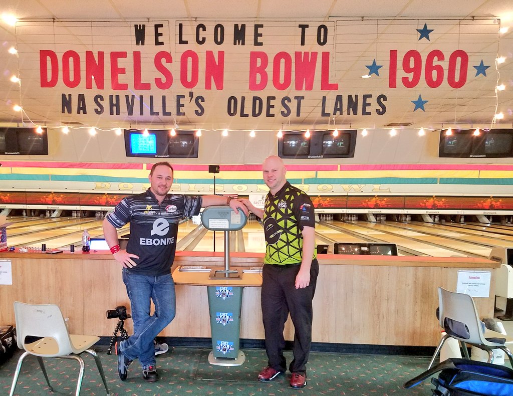 A big Thanks to <a href="/PBATour/">PBA Tour</a> members <a href="/PBATommyJones/">Tommy Jones</a> and <a href="/russell2bowl/">Ronnie Russell</a> for visiting Nashville's Oldest Lanes today. Was an honor!! <a href="/ClarkPBA/">Tom Clark</a>