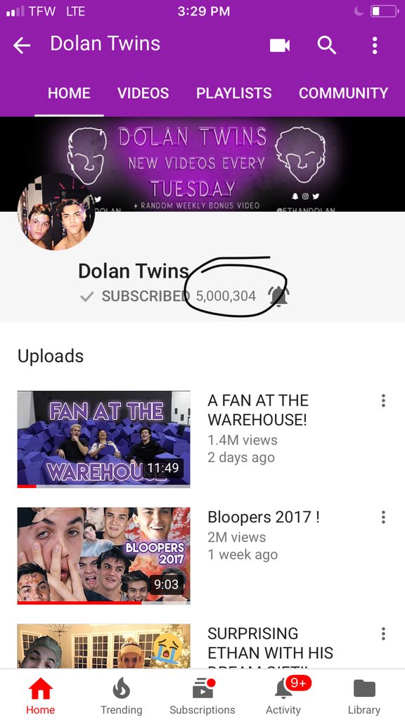 TheDolans9's tweet photo. My babies are at 5 mil congrats❤️❤️ @GraysonDolan  @EthanDolan https://t.co/yOO0xpatWo
