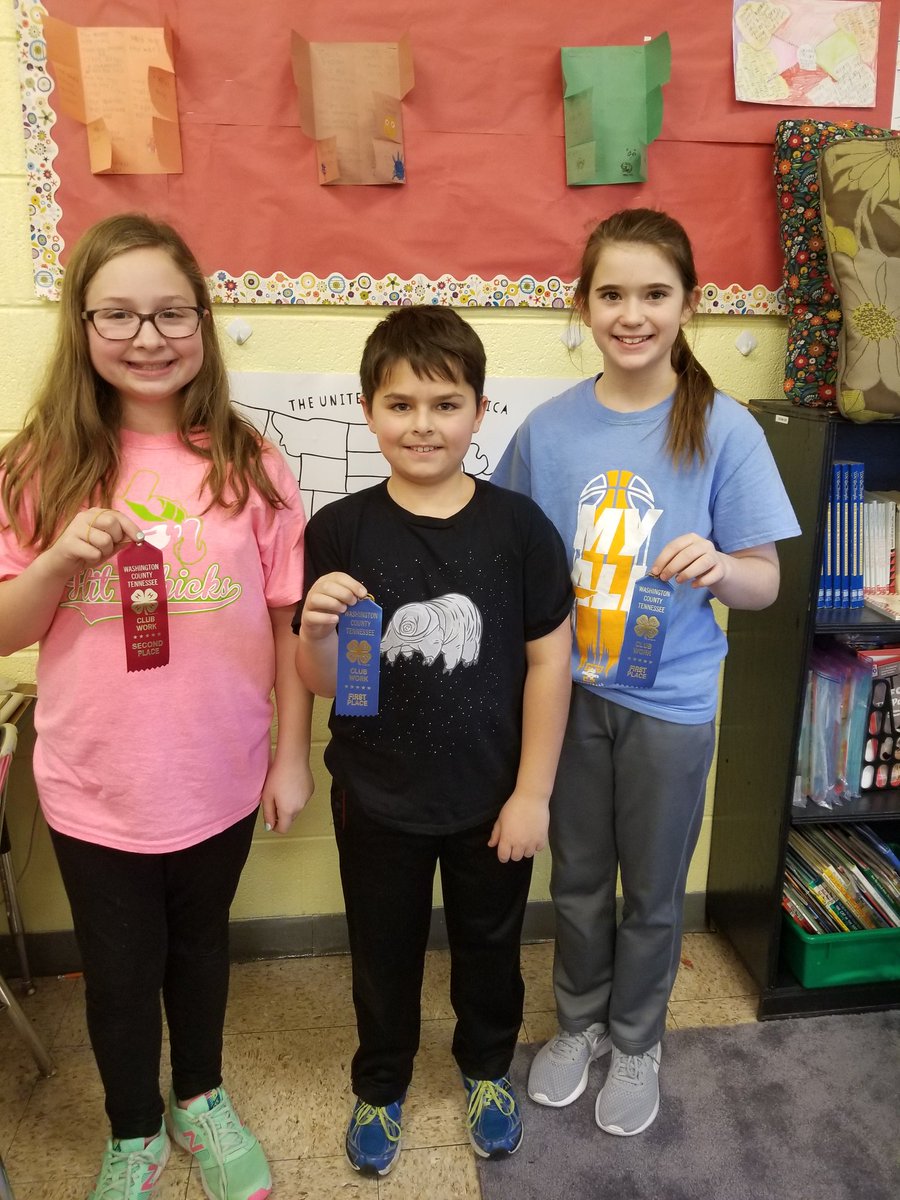 Great job to these three for placing in our classroom 4-H Speech competition today!! Onto Boone for the county! <a href="/SSESGamecocks/">Sulphur Springs</a> <a href="/WCDE_TN/">WashingtonCoSch TN</a> @4H