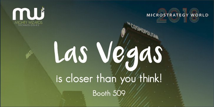 Mighty_Wizards's tweet photo. The Mighty Wizards team can't wait to see you in #MicroStrategyWorld 2018!
In less than 4 days we will be in #LasVegas as Exhibitors Sponsors! Stop by and say hi, we'll be happy to meet you 👋🏼😁 https://t.co/ycBivrYGym