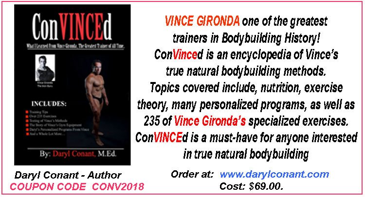 ricdrasin's tweet photo. VINCE GIRONDA one of the greatest bodybuilding trainers in the history of bodybuilding. This book is a must for all the inside training methods of Vince. Order now and use coupon code CONV2018 #bodybuilding #fitness #nutrition #ricdrasin #ricscorner https://t.co/MROSgzNnpU