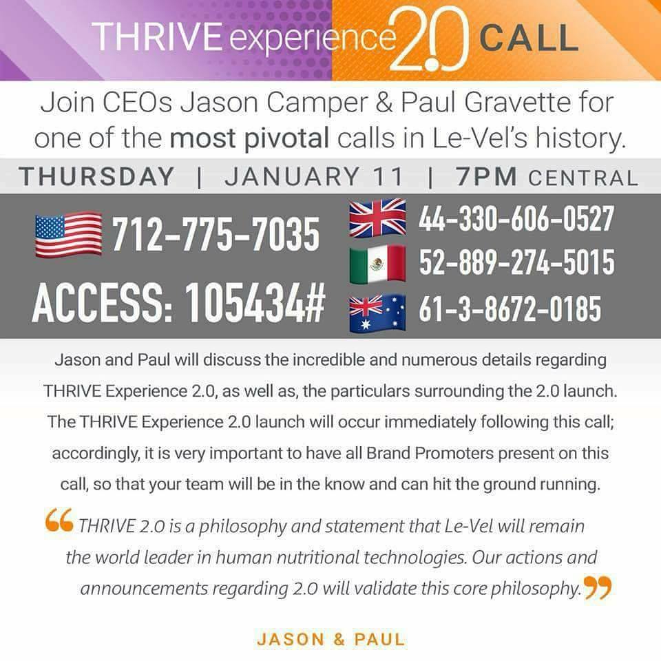 This call will max out!!! Dial this number!!
712-775-7035 PIN:729090# #thrive #thrive2point0 #health #weightloss #weightlossmotivation #launch #thriveexperience