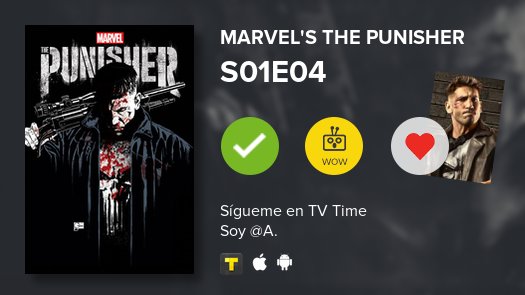 AnibalEmpire's tweet photo. Acabo de ver un episodio S01E04 of Marvel's The Pun...! #marvelsthepunisher  #tvtime https://t.co/MEShsXx69j https://t.co/B0mk94mzbg