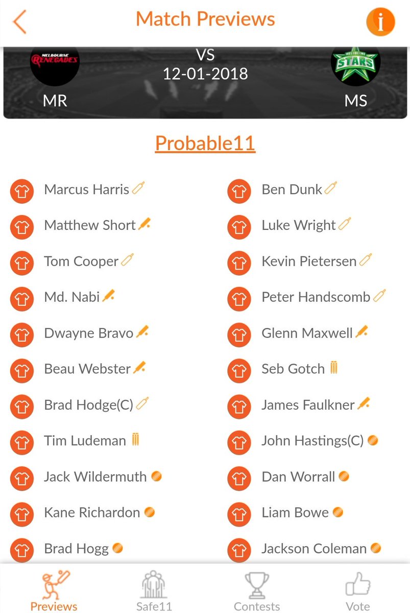 Probable_11's tweet photo. #BBL07 #BBL #MRvsMS #Renegades #Stars #Pietersen #Maxwell #Bravo #Dream11
Melbourne Renegades vs Melbourne Stars BBL match info updated on our App.
Download #probable11 App now to get updates😎
App link👇
Android:
https://t.co/iii4DwV3L0
IOS:
https://t.co/ZkQP0lkoud https://t.co/kiG4ZRpQMT