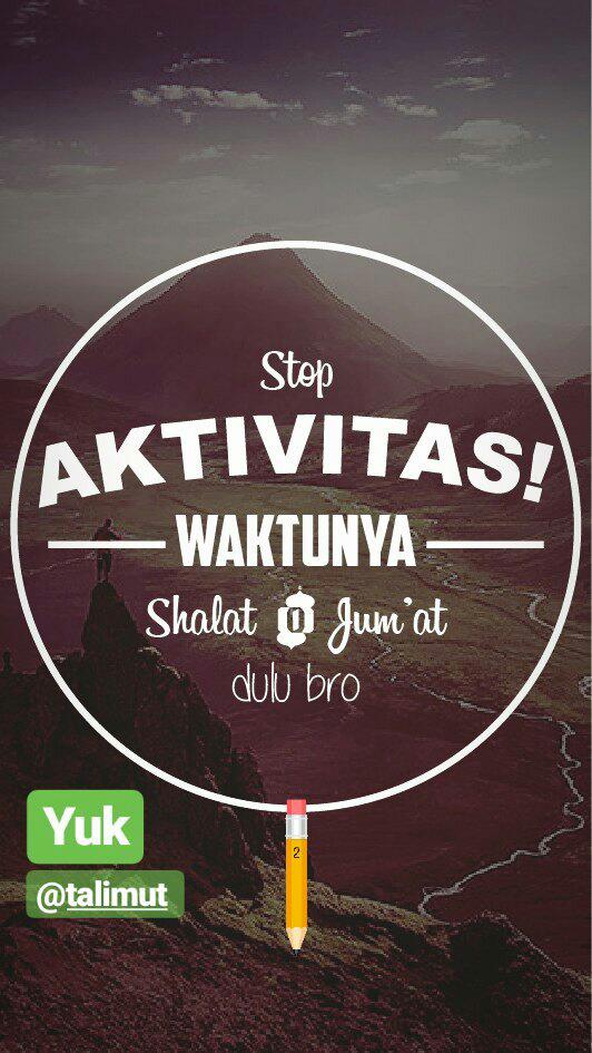 Yukk ikhwan-ikhwan yang dirahmati oleh Allah SWT jangan lupa untuk bersiap-siap melaksanakan Sholat Jum'at yaaa 😇😇