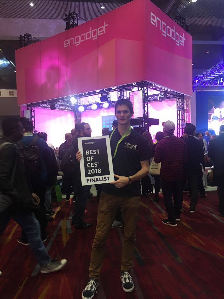 DroneInteract's tweet photo. In one word : Proud !   #ces2018 cc @engadget  #drone #AR #videogame https://t.co/DRguOO6eLA