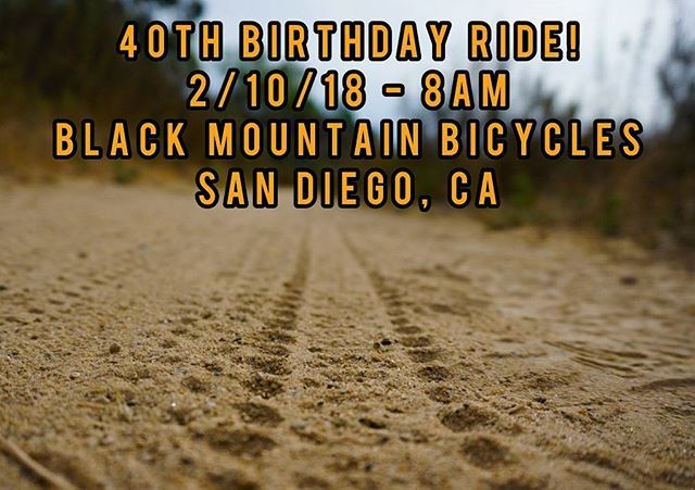 RideAlongside's tweet photo. I turn 40 on 2/12/18
Come ride with me on Saturday 2/10 to celebrate!
8 am at Black Mountain Bicycles
20, 40, and 60 mile options will be available. Even more if you commute by bike to the start!
#RideAlongside #NickTurns40LetsTurnPedals
.
.
.
#oldguys… https://t.co/3T3LIW3xMW https://t.co/cXpi6EkFYg