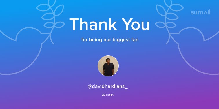 Our biggest fans this week: <a href="/davidhardians_/">David Hardiansyah</a>. Thank you! via sumall.com/thankyou?utm_s…