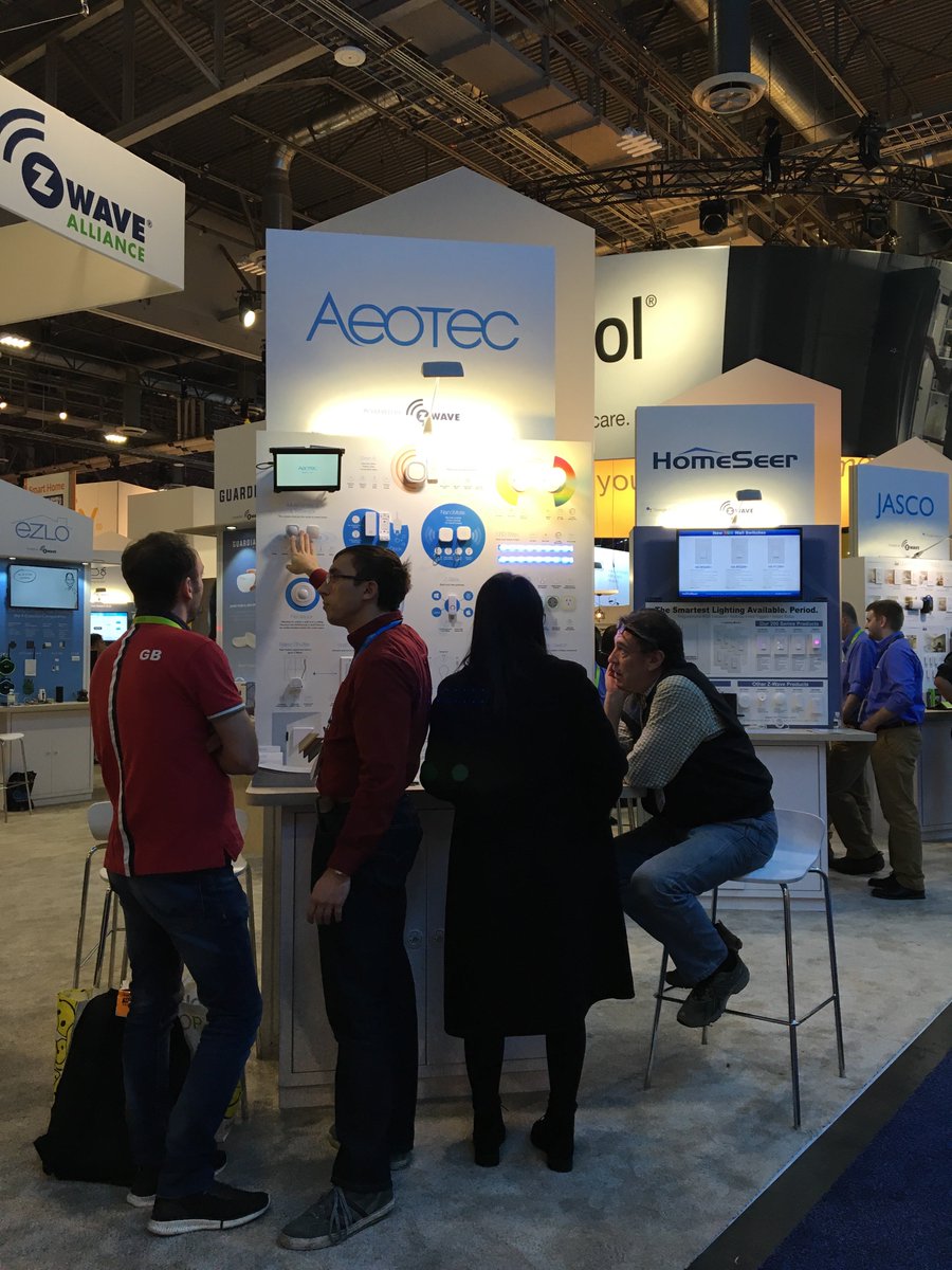 Crystal_IoT's tweet image. Even the trade show is already off, @Aeotec stand is still busy. @CES  👍👏💪