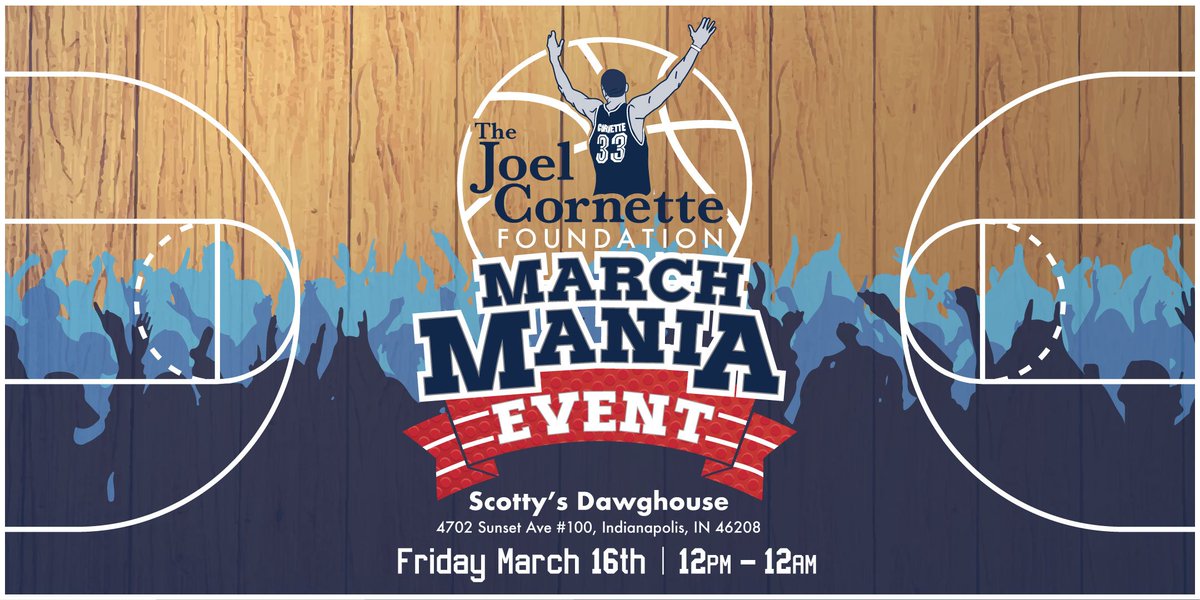 We are pleased to announce our first official Joel Cornette Foundation event will be held on March 16th in Indianapolis. Visit joelcornettefoundation.eventbrite.com for more details and to purchase your tickets today! 
 #joelcornettefoundation #wearestillhere #33 #marchmadness