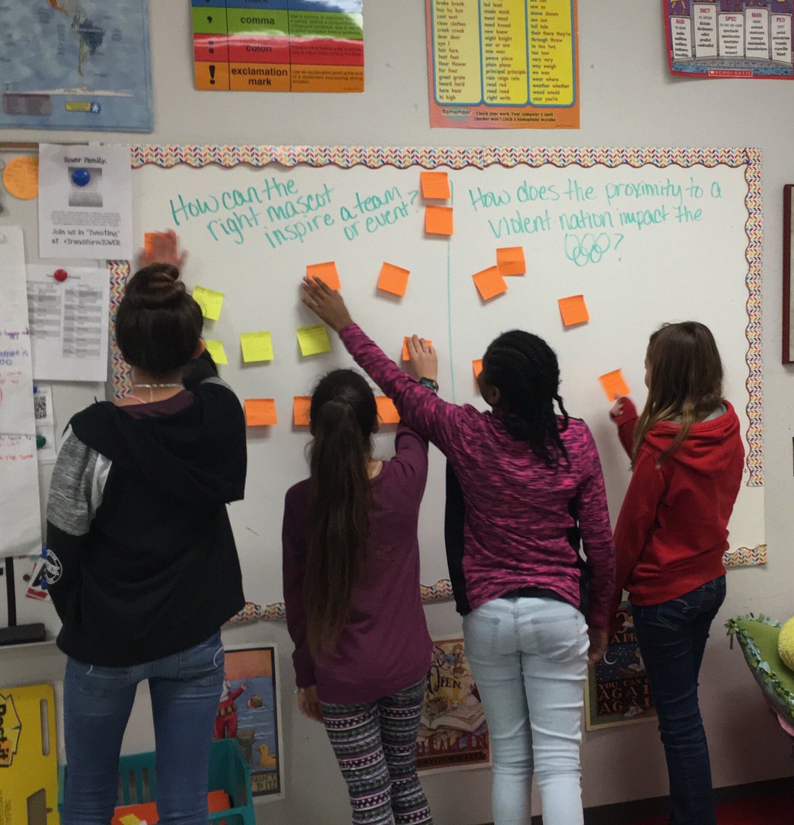 teacherkchap's tweet photo. Awesome discussions today with @baileybulldogs brainchild, Olympic #PBL! #SustainedInquiry #GSPBL #DirectionsProtocol (thanks, @chunter76!) #StickyNoteNeedToKnows #TransformTOWER Thanks, @moore2thestory! @MrsHeathington, Stellar acting in the video! #BISDFTW #BeInSpireD https://t.co/OmXecmbxUV