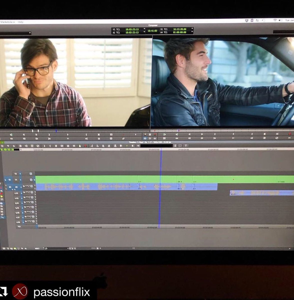 BecBibliophile's tweet photo. Who’s excited about The Matchmaker’s Playbook by @RachVD?! @PassionFlix is hard at work in the editing suite ❤️ @WTylerJohnson @itsNickBateman @ToscaMusk #RomCom #BooktoMovie https://t.co/28plmqqUR1