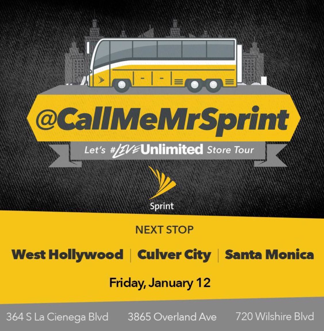 And we keep it rolling FRIDAY WEST HOLLYWOOD🤩CULVER CITY 😝SANTA MONICA😎 HERE WE COME #LiveUnlimited #ConnectNow