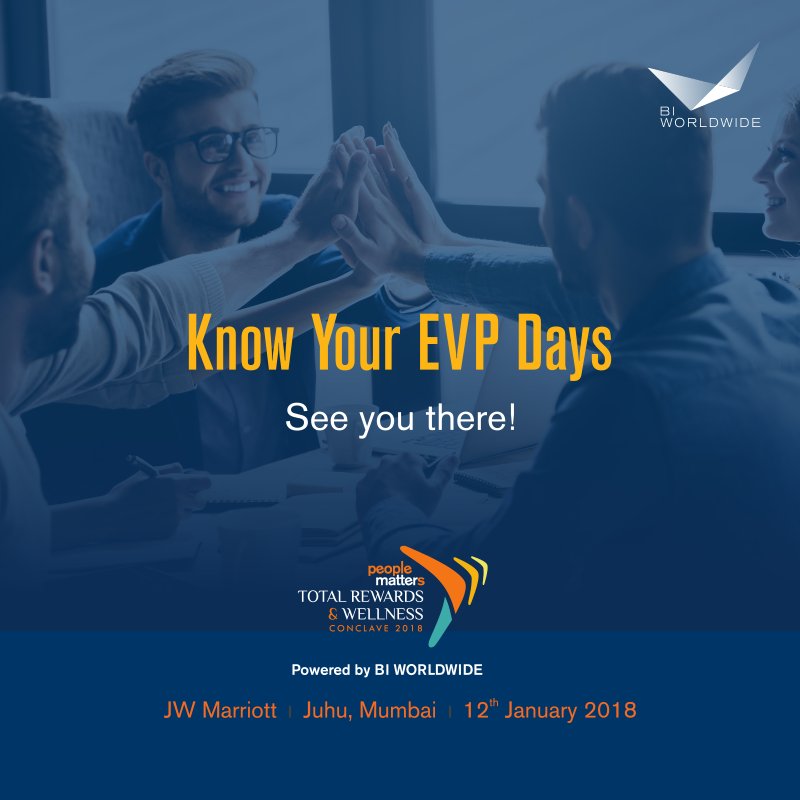 BIWorldwide_In's tweet photo. We’re talking about the five most important #EVP days in every employee’s journey that make way for better #engagement and loyalty. Know more at @PeopleMatters2 Total Rewards &amp; Wellness Conclave 2018, powered by @BIWorldwide_In. https://t.co/mOpLb6nnTm
