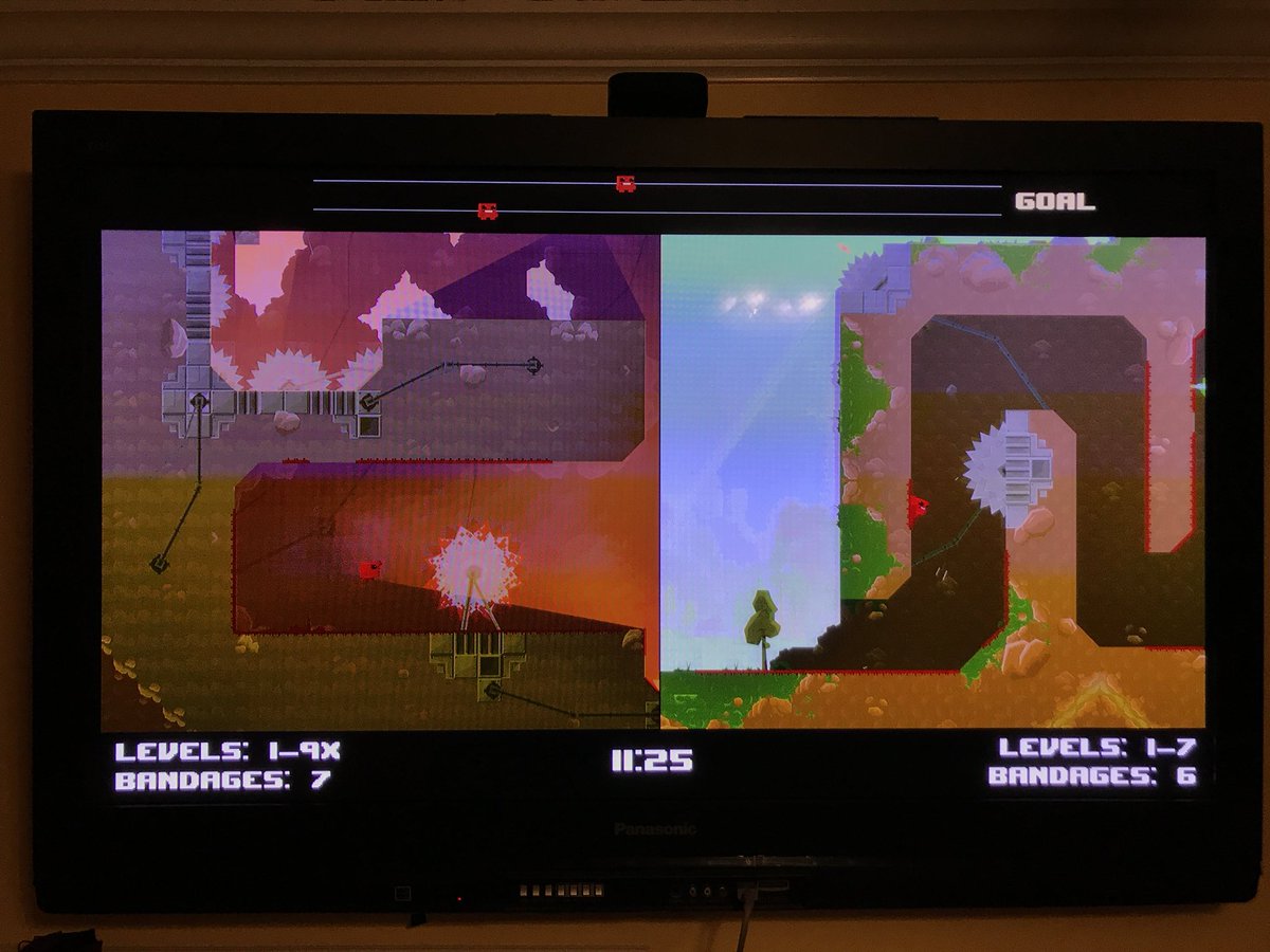 Playing <a href="/SuperMeatBoy/">Team Meat</a> 
Switch
Race Mode
Random
Light + Dark
20 levels

Someone’s getting punched in the face.