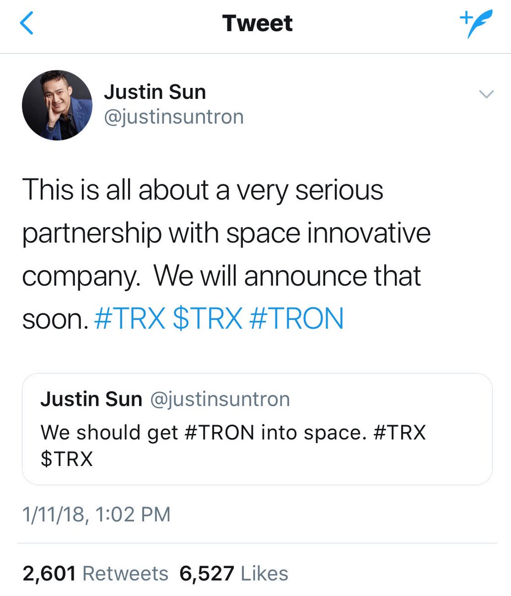 CryptoMojoMojo's tweet photo. #Tron in space? 🚀🌚🌎
https://t.co/3GW2S50UJ7
🚀🚀🚀 #trx #trxfam #troncon #troninspace #spaceblockchain #itsalreadyhappening 🚀💥
@CryptoCriedWolf @Tronix_Whale @lifewithbastos @Missconsin @CryptosQueen @360_trader https://t.co/d5QCWLe8sX