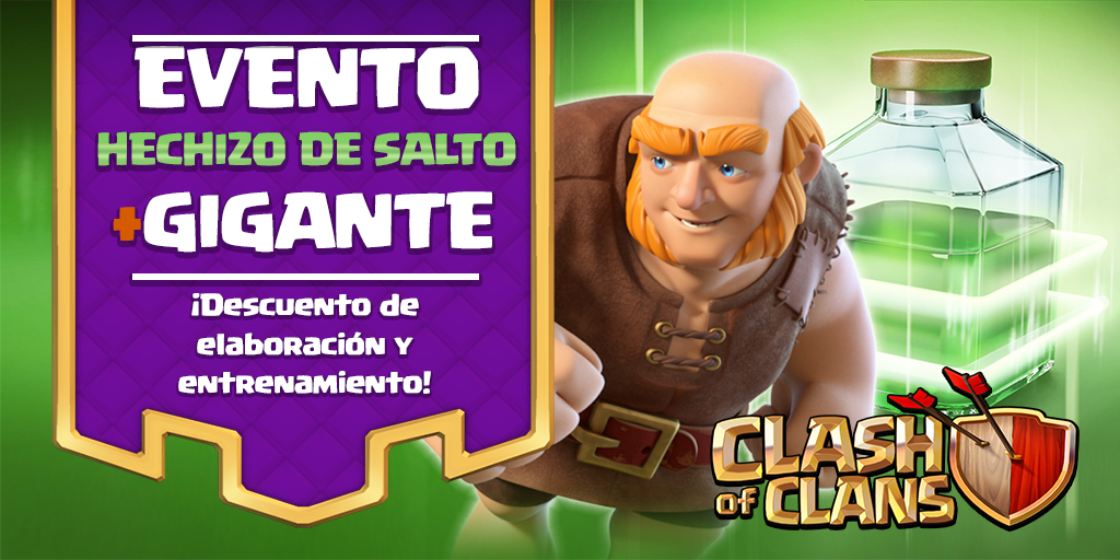 ClashofClansESC's tweet photo. ¡El evento del gigante saltarín ha comenzado! ¡Aprovecha los descuentos de entrenamiento y elaboración para llenar tus almacenes! 😬 https://t.co/BiIKYz8qBX