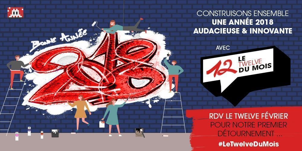 Nous vous souhaitons une excellente année 2018 ! 
Une année ambitieuse et innovante qui sera rythmée par #LeTwelveDuMois : un challenge créatif fait-main par les Twelveurs tous les 12 de chaque mois. Rendez-vous le "twelve" février pour la grande première !