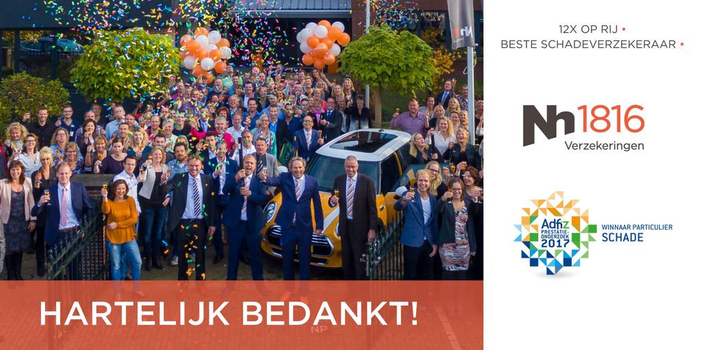 Nh1816's tweet photo. Voor de 12e keer op rij is Nh1816 gekozen tot de beste particuliere schadeverzekeraar! Namens alle medewerkers van Nh1816, bedankt! https://t.co/L8sTA1kSM1 @Adfiz #winner #award #awards https://t.co/DdI8m3VdIn