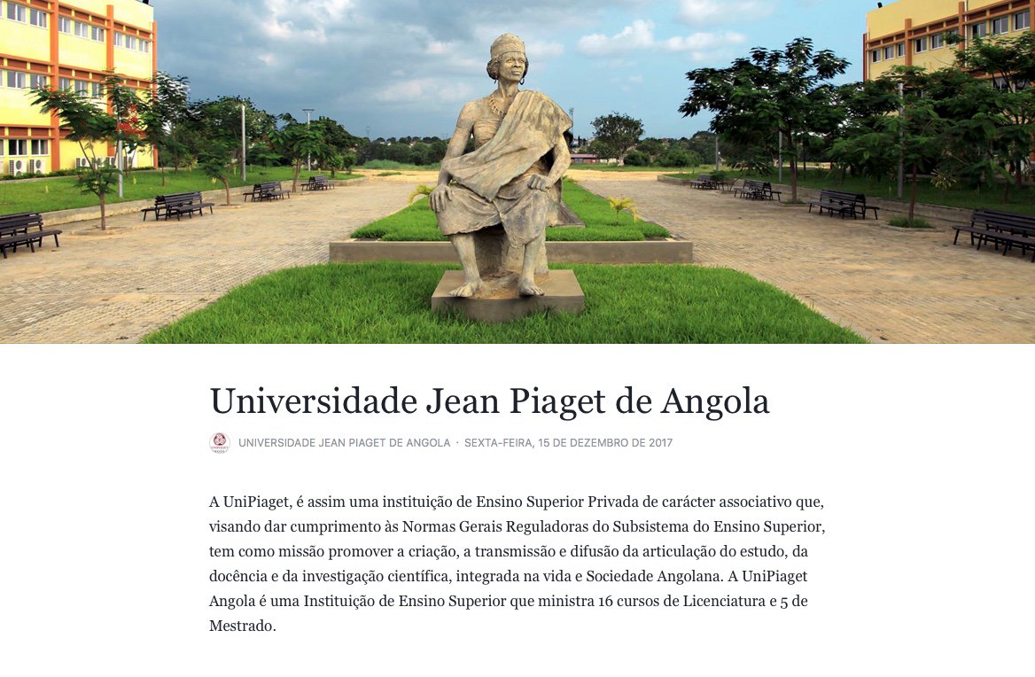 Universidade Jean Piaget de Angola - Portal do Aluno ! UniPiaget