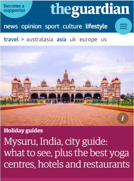 Woke up to an amazing article about Mysore on #TheGuardian today. Head's up, @royalmysorewalk s has been featured too! :)
Read up here: 
theguardian.com/travel/2018/ja…