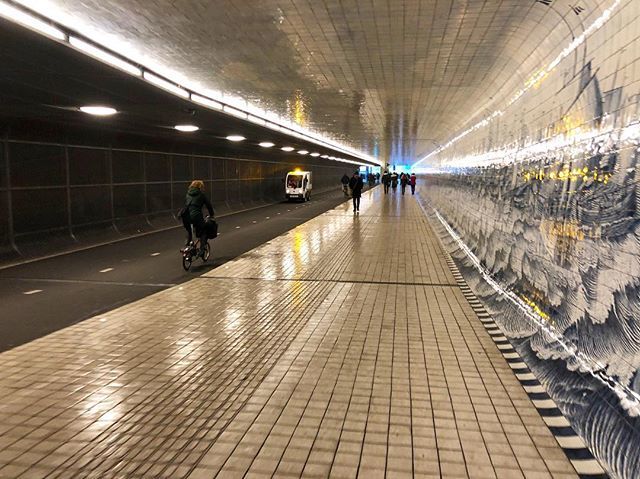 DutchProQuo's tweet image. #amsterdam #biketunnel 
I love everything about this. Bike and pedestrian tunnel. Gorgeous construction. Sound dampening walls. Well lit. 
Meaningful and elaborate public art. 
Brompton. ift.tt/2EBbfrr