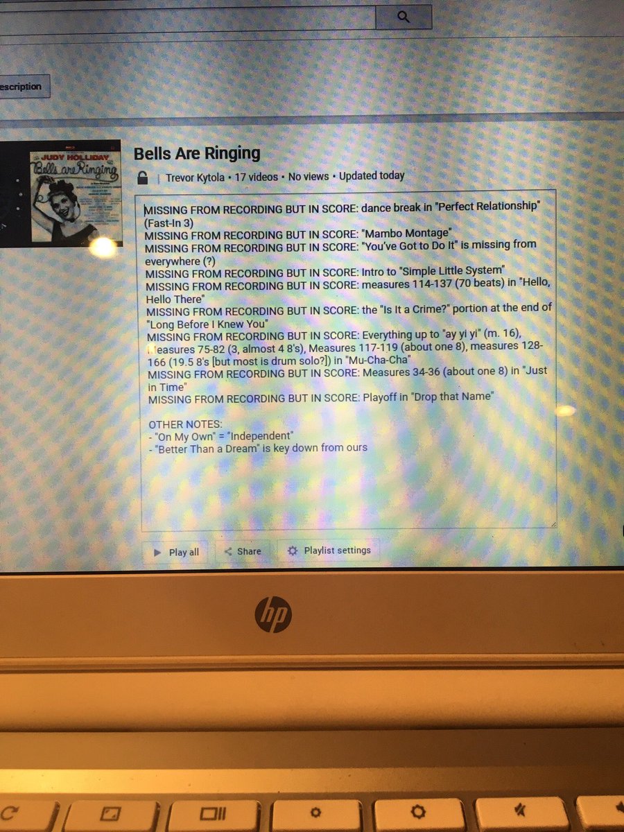 Cast of #WaHiBells 🔔 ! Here is the compiled playlist of every listed song, and is in the right key/follows the score unless noted in the information section (the lil “i”). Here is the link and notes for reference! youtube.com/playlist?list=…