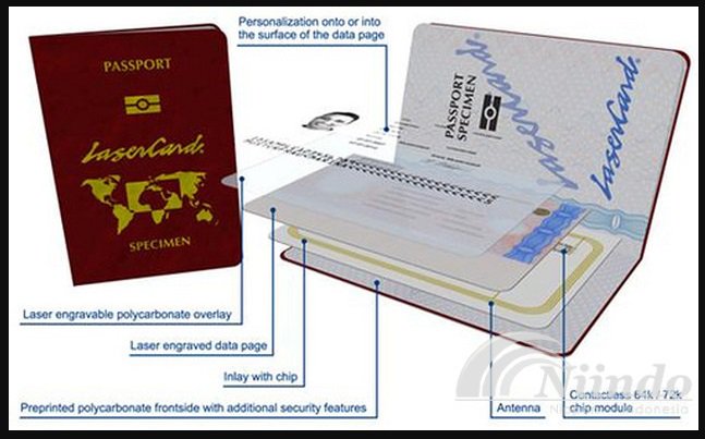 Ilustrasi halaman identitas paspor berbahan polycarbonate (C) Niido