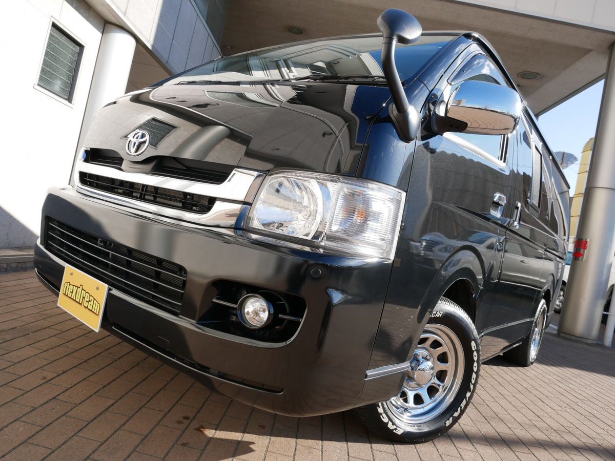 ハイエース専門店flexdream仙台東 Sur Twitter H21年 ハイエースバン スーパーgl ワイド 4wd 1ナンバー8人乗り ブラック 後部座席にシートが2つ スライドレール ベッドキット付き フリップダウンモニター サブモニターも 車両価格が269 8万円とお買い得 3 5万