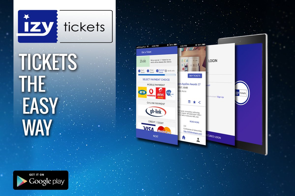 izyTickets's tweet photo. Download izyTickets from https://t.co/DkAYx3UPx9 and enjoy the fastest, reliable and safest means of  payment for your tickets!#izyTickets #Cinema #Concerts #Events #Sports #Music #Movies #organisers #Awards #Newapp #familytrip https://t.co/y4jzSeVrRP