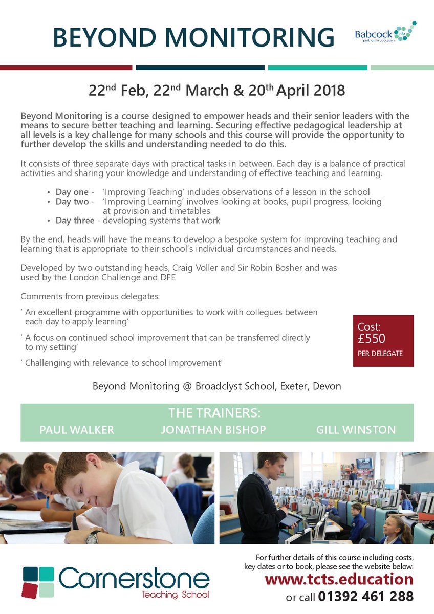 tcat_teachingac's tweet image. Our popular Beyond Monitoring course is running again next month. Visit our site to book your place and read about the course #TeachingSchool #Leaders #BeyondMonitoring  ow.ly/g1ml30hJumL