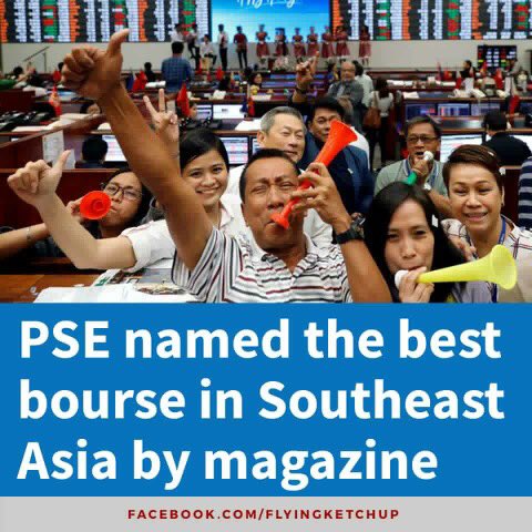 flyingketchupph's tweet photo. The Philippine Stock Exchange (PSE) was picked as the best bourse in Southeast Asia by an institutional investment magazine, citing its potential for growth on the back of the country’s economic fundamentals.
#SoarPH #BetterPhilippines #FlyingKetchup
https://t.co/U193u05Qs2 https://t.co/aFwP8k8Cvl